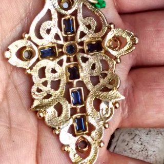 Colgante Cruz de plata dorada y plateada
