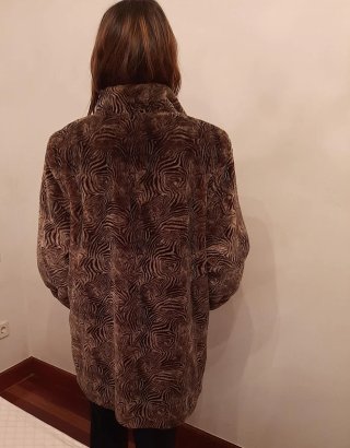 Chaquetón de piel natural marrón