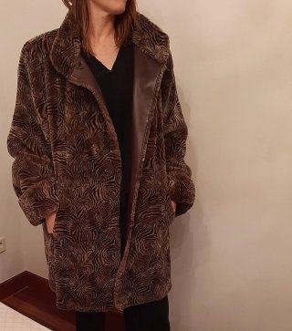Chaquetón de piel natural marrón