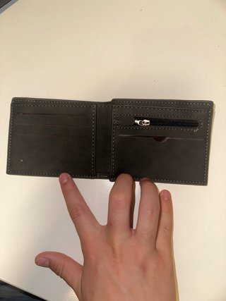 Portafoglio da uomo grigio scuro nuovo