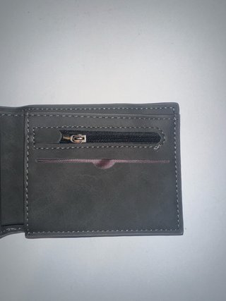 Portafoglio da uomo grigio scuro nuovo