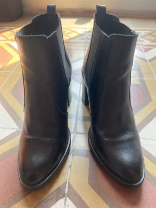 Botines negros tacón ancho