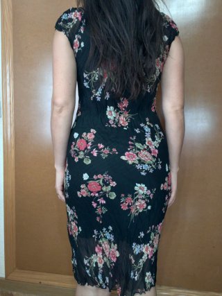 Vestido vintage floral negro