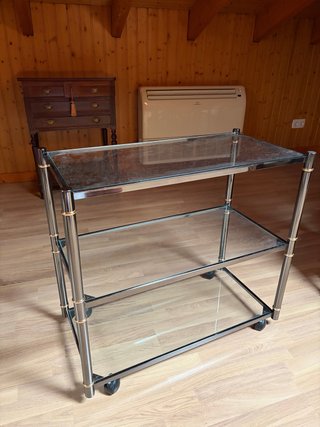 Carrito auxiliar cristal con ruedas