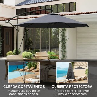 Parasol Excéntrico Jardín con Funda