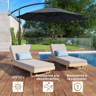 Parasol Excéntrico Jardín con Funda