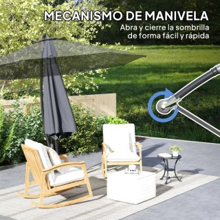 Parasol Excéntrico Jardín con Funda