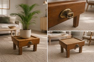 Mesa auxiliar vintage de madera