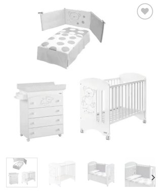 Cómoda infantil (bañera )y cuna oso Micuna