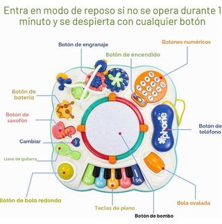 Mesa de actividades para bebé.
