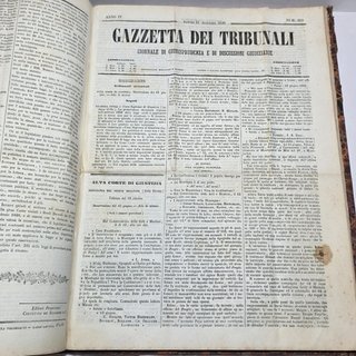 Libro Antico Gazzetta Dei Tribunali A. 4° + Indice