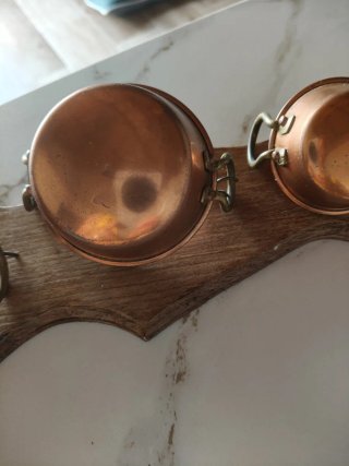 Conjunto 3 cazuelas cobre miniatura