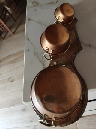 Conjunto 3 cazuelas cobre miniatura