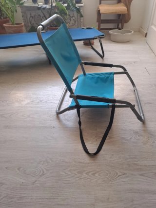 Silla plegable playa azul portátil