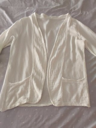 Chaqueta Ligera Cardigan Blanca Talla Única