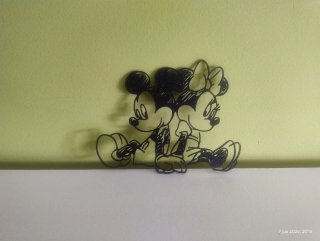 Arte de pared Disney Mickey y Minnie impreso en 3d