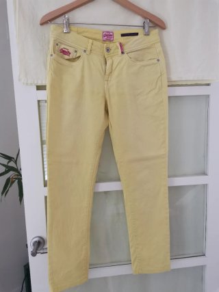 Pantalón vaquero Superdry Algodón Amarillo Nuevo