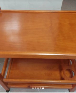 Camarera madera miel con ruedas