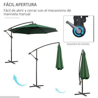 Sombrilla de Jardín Excéntrica Ø300x250 cm