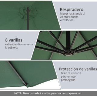 Sombrilla de Jardín Excéntrica Ø300x250 cm
