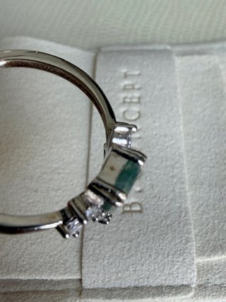 Anillo B.Concept platino ágata verde