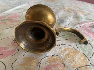 Quemador incienso antiguo metal dorado