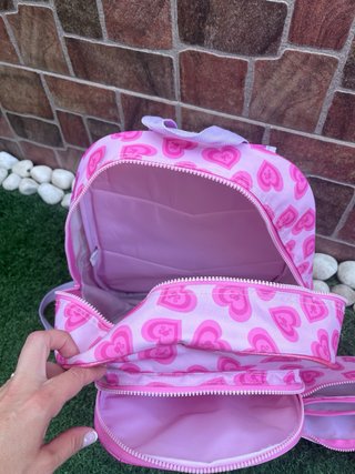 Mochila Escolar Barbie Rosa Corazones