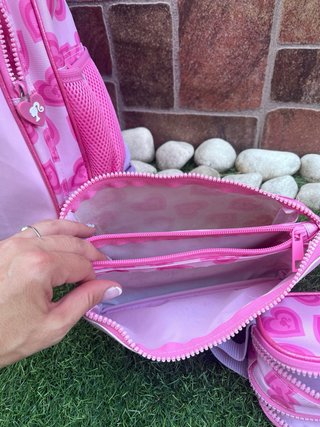Mochila Escolar Barbie Rosa Corazones