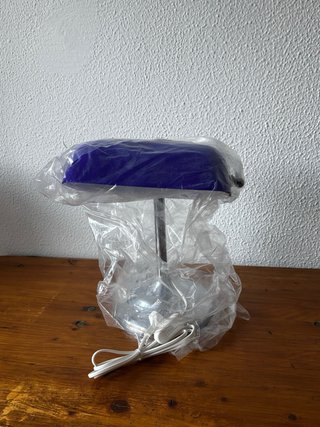 Lámpara de mesa Ikea azul cromada vintage