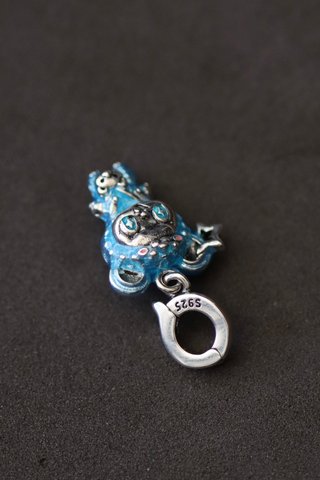 Colgante Oso Azul y Plata