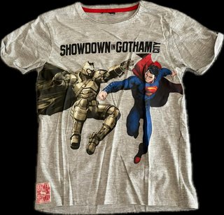T-shirt grigia Superman Batman 7-8 anni