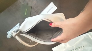 Bolso Longchamp Beige Piel
