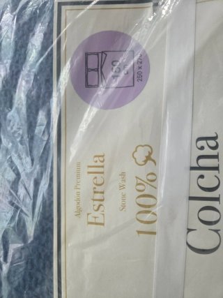 Colcha Algodón Cama 160 Azul
