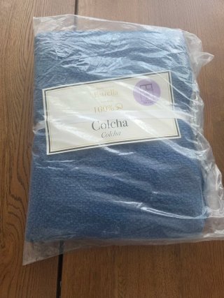 Colcha Algodón Cama 160 Azul