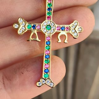 Colgante Cruz Di.Plata Multicolor