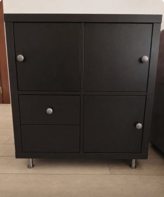 Mueble Kallax Negro/Marrón