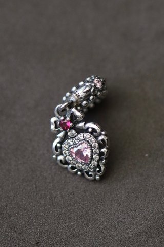 Colgante Corazón Rosa y Plata