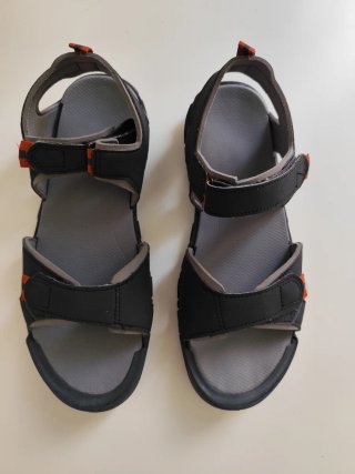 Sandalias Quechua Trekking Hombre Negro Naranja