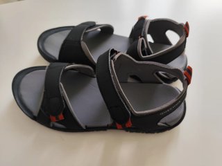 Sandalias Quechua Trekking Hombre Negro Naranja