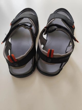 Sandalias Quechua Trekking Hombre Negro Naranja