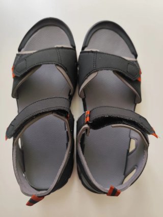 Sandalias Quechua Trekking Hombre Negro Naranja