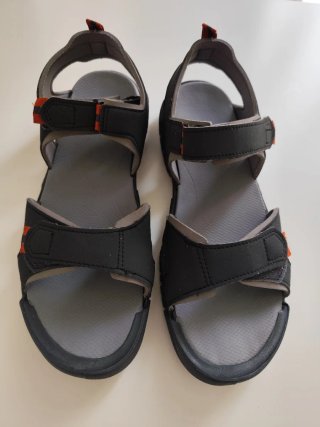 Sandalias Quechua Trekking Hombre Negro Naranja