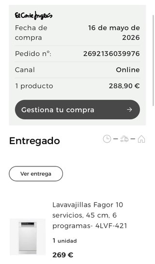 Lavavajillas Fagor 45cm Nuevo