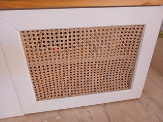 Mueble TV madera y ratán