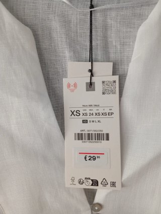 Casaca Lino Zara XS Blanca