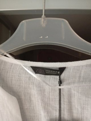 Casaca Lino Zara XS Blanca