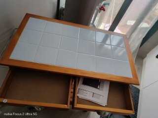 Mesa Auxiliar Cocina Ruedas Madera Cerámica