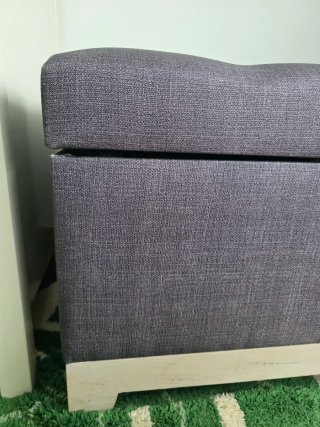 Baúl de almacenaje gris oscuro de tela