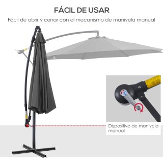 Sombrilla de jardín excéntrica Ø295 cm