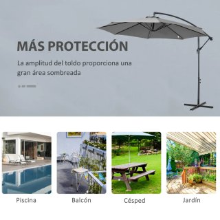Sombrilla de jardín excéntrica Ø295 cm